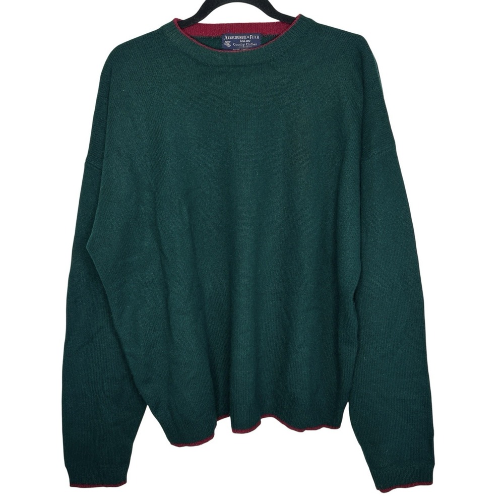 Vintage Abercrombie & Fitch Wool Sweater Large Holiday‎ Y2k Indie Preppy Grandpa